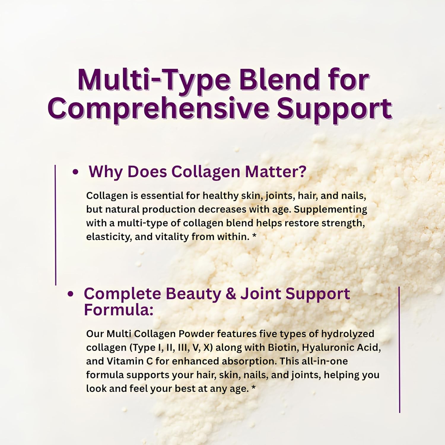 Micro Ingredients Multi Collagen Complex I II III V X Biotin Vitamin C Powder