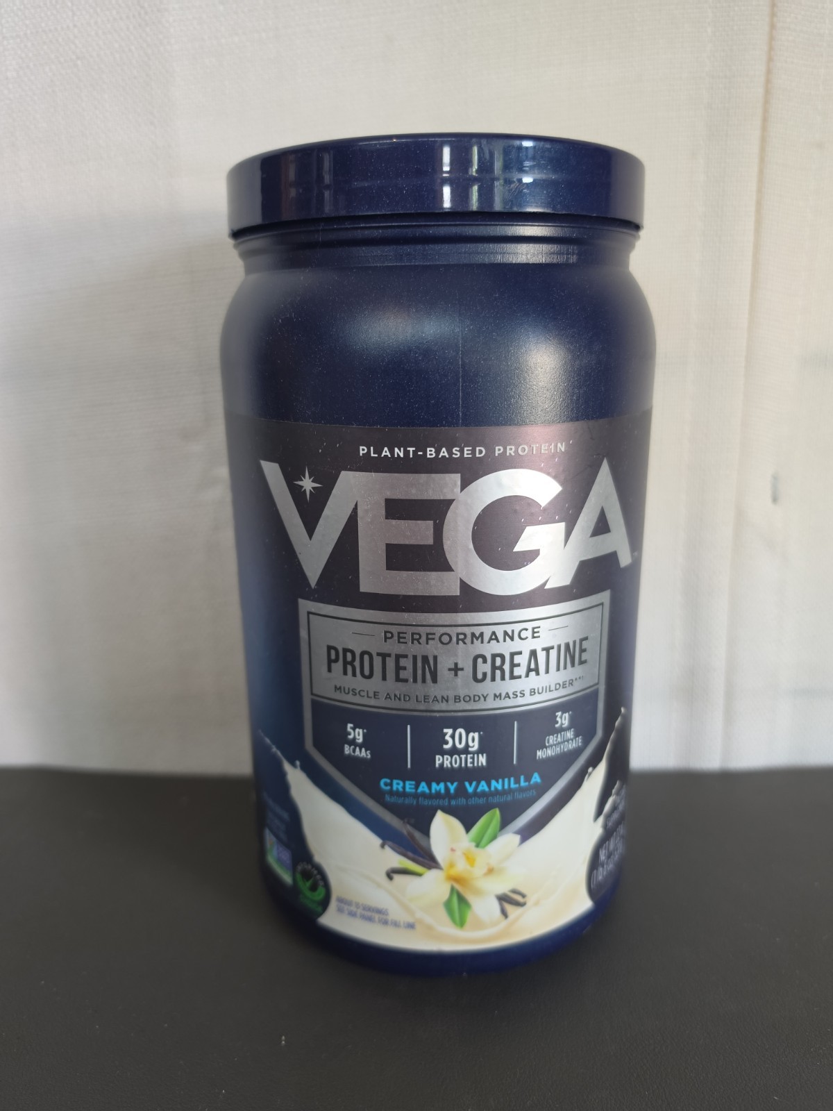 8/27 Vega Protein + Creatine – 30g Plant-Based Protein, Vanilla, 13 Servings, 3g