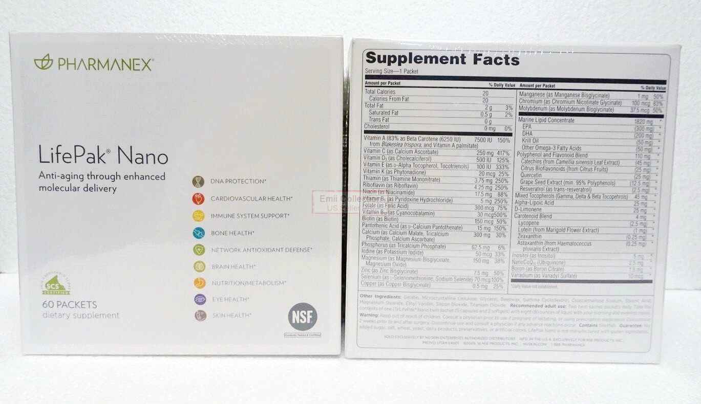 Nu Skin NuSkin Pharmanex Lifepak Nano 60 packets and ageLOC Vitality Bundle