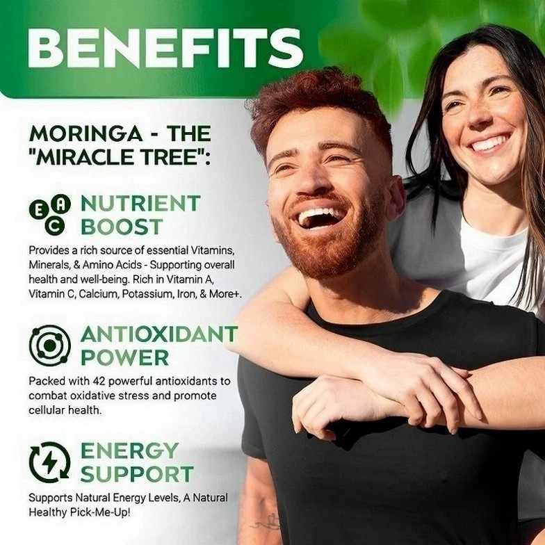 3PACKS RosabeIIa Superfood Capsules-Pure Moringa Powder, Skin&Gut Health Moringa