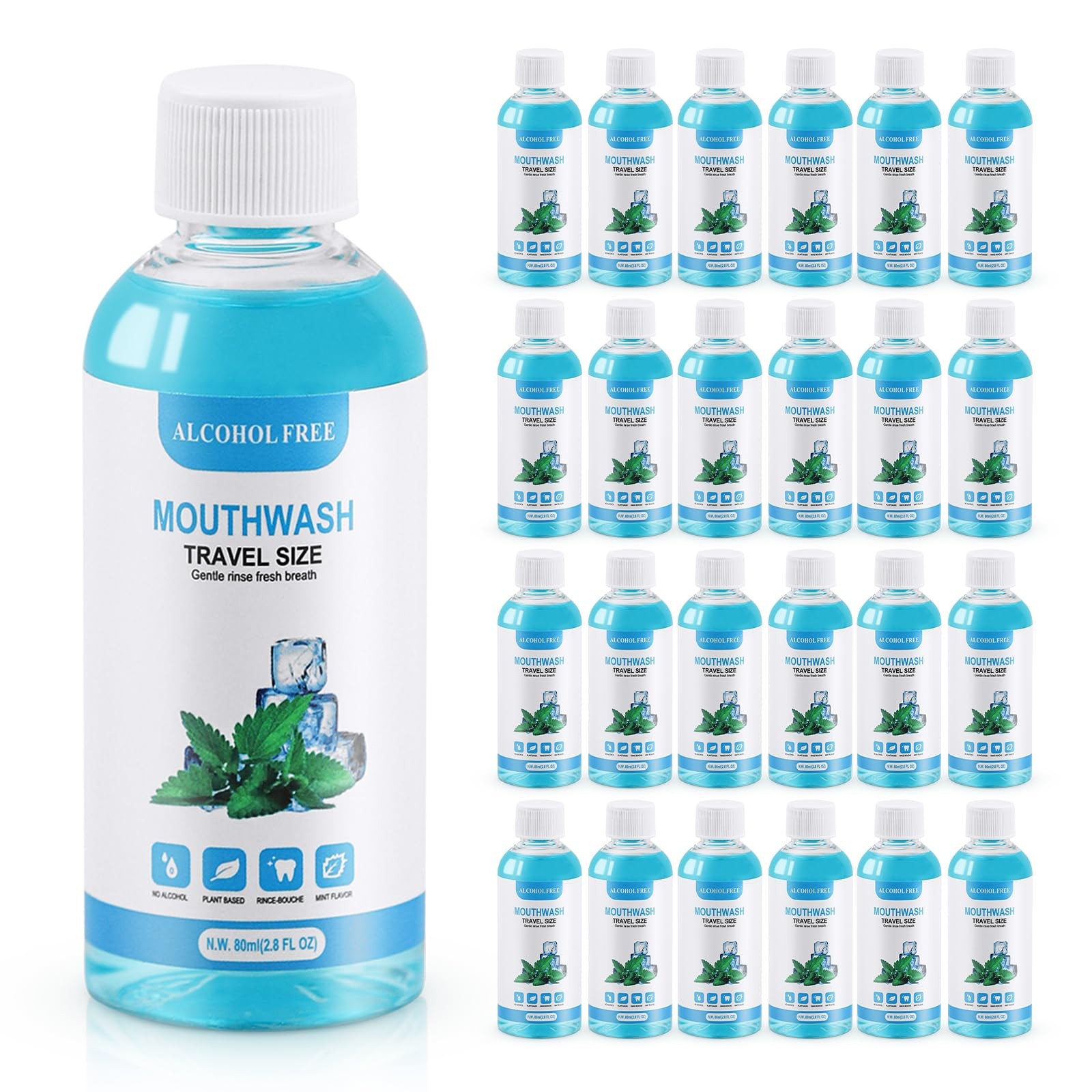 10 pcs Travel Size Mouthwash Bulk Mini Mouthwash, 2.7 Fl Oz (Pack of 10)