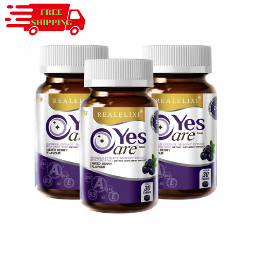 3x Yes Care eye care dietary supplement marigold extract lutein 30 tablets