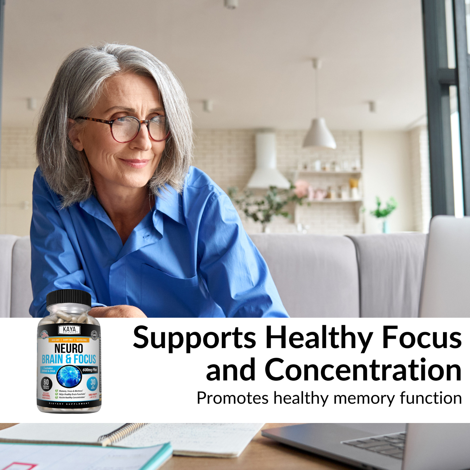 Neuro Brain & Focus 60ct, Healthy Memory Function, Clarity Nootropic Supplement