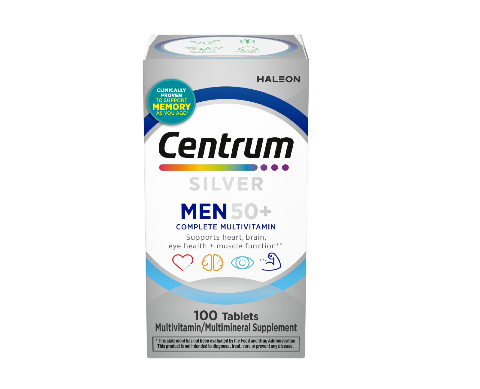 Centrum Silver Mens 50 Plus Multivitamin With Vitamin B & D3, 100 Count.