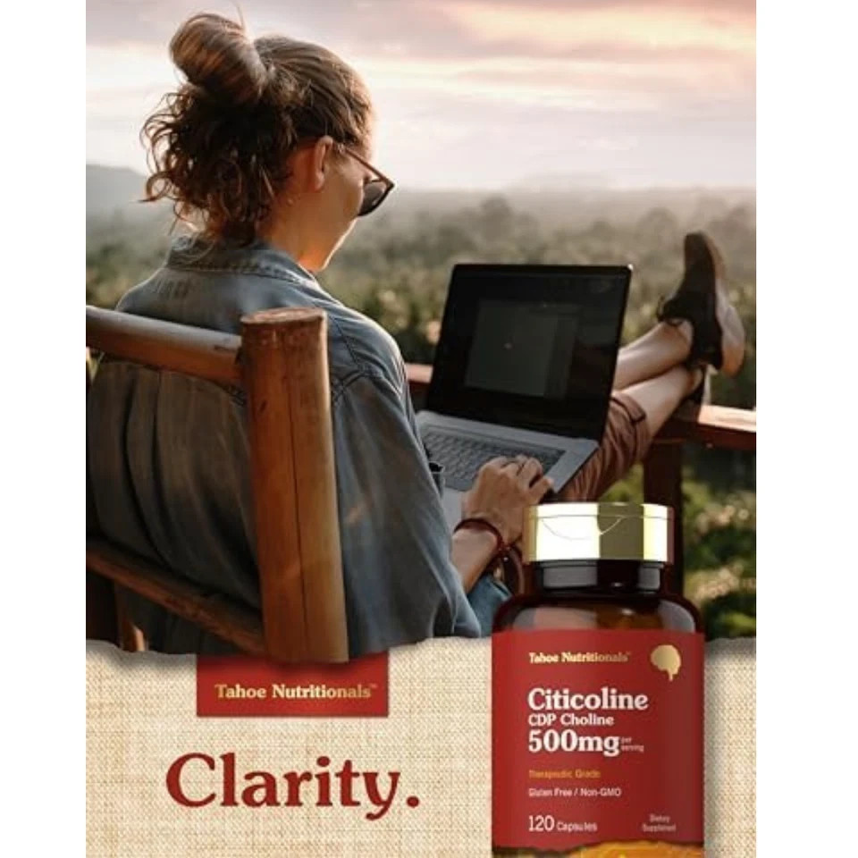 Citicoline Supplement | 500mg | 120 Capsules | CDP Choline | Therapeutic Grad…
