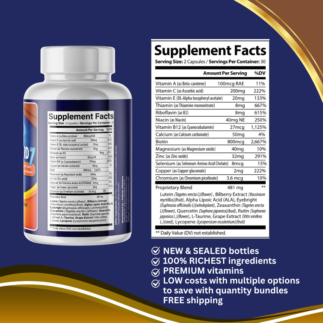 Visionguard 7-Eye Health Dietary Supplement-Vision Support with Lutein-5 Bottles