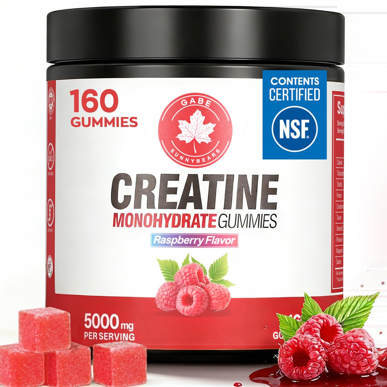 Gabe Sunnybears Creatine Gummies 160 Count Nsf Certified 5G Creatine