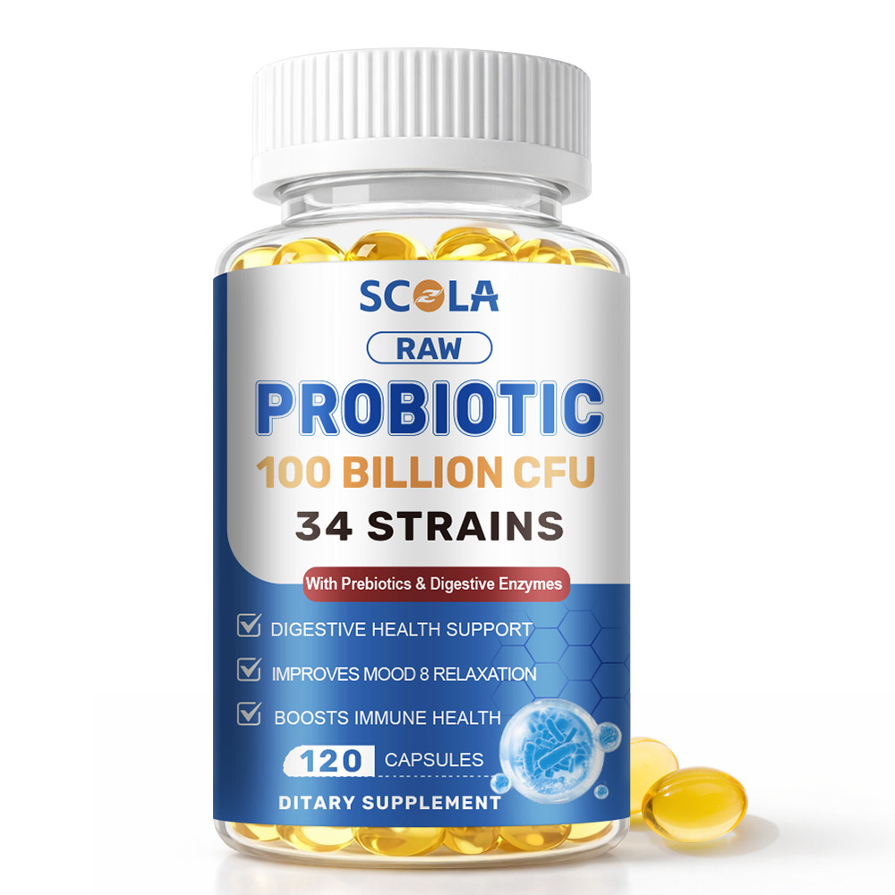 Probiotics Digestive Enzymes 100 Billion CFU Potency Immune Health 120 Capsules