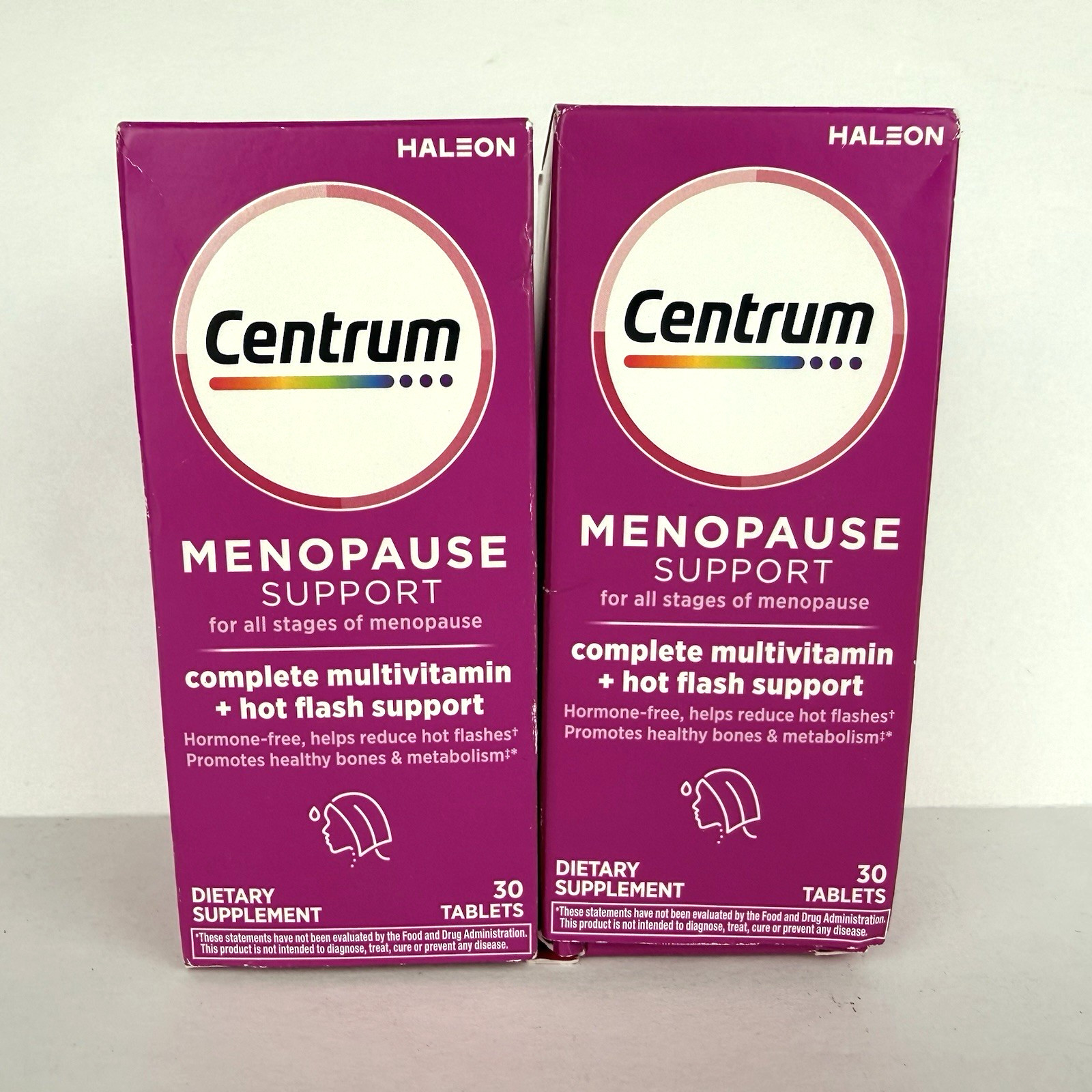 Centrum Menopause Support 2 Bottles X 30 Tablets Exp 6/2027