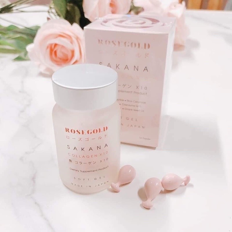 Rose Gold Limited Edition Sakana Collagen x10 Anti Aging Heathy Skin