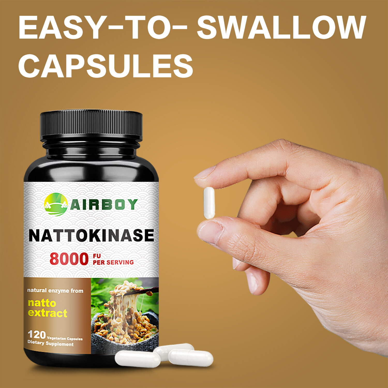 Nattokinase 8000FU-Support Blood Pressure,Joint,Respiratory and Cognitive Health