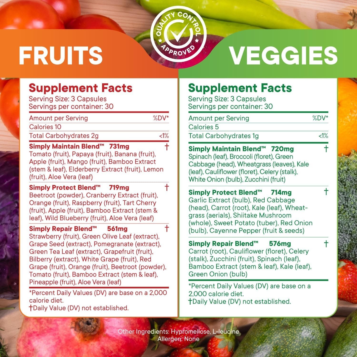 -Friendly 42 Fruit & Vegetable Capsules for Digestive and Immune Health