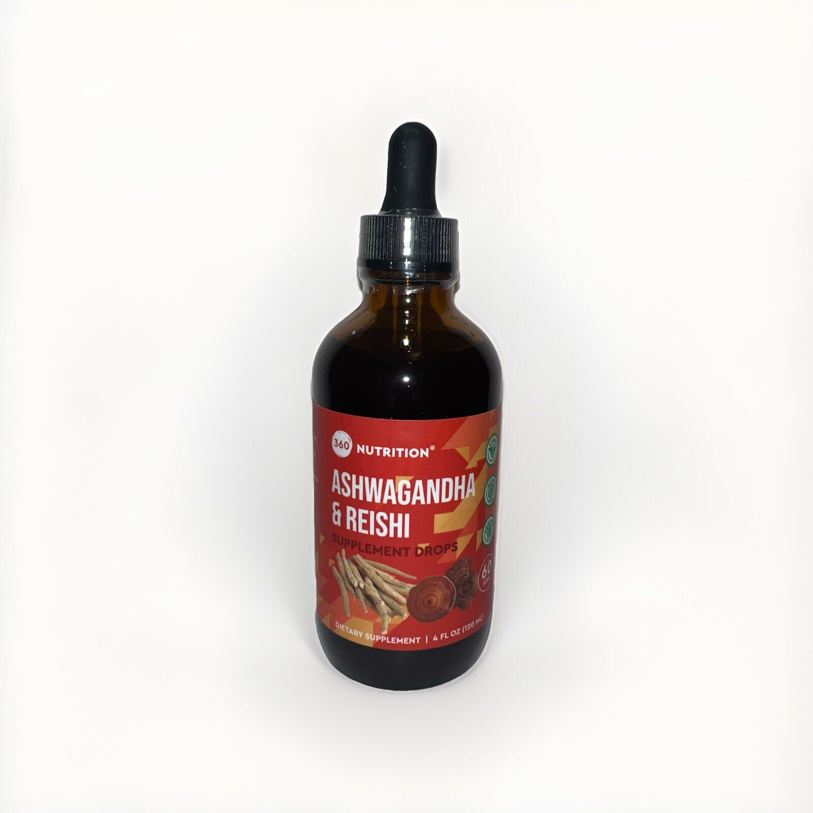 360NUTRITION: ASHWAGANDHA & REISHI Drops (Mood, Balance, Focus) 4oz