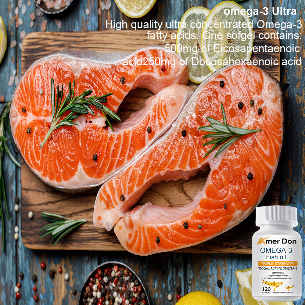 Fish Oil 3600 mg with EPA & DHA – Triple Strength Omega 3 2800mg Supplement
