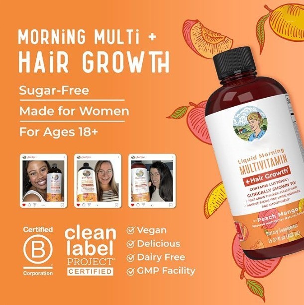 MaryRuth’s Liquid Multivitamin + Hair Growth-Clinically Tested for Thicker Hair