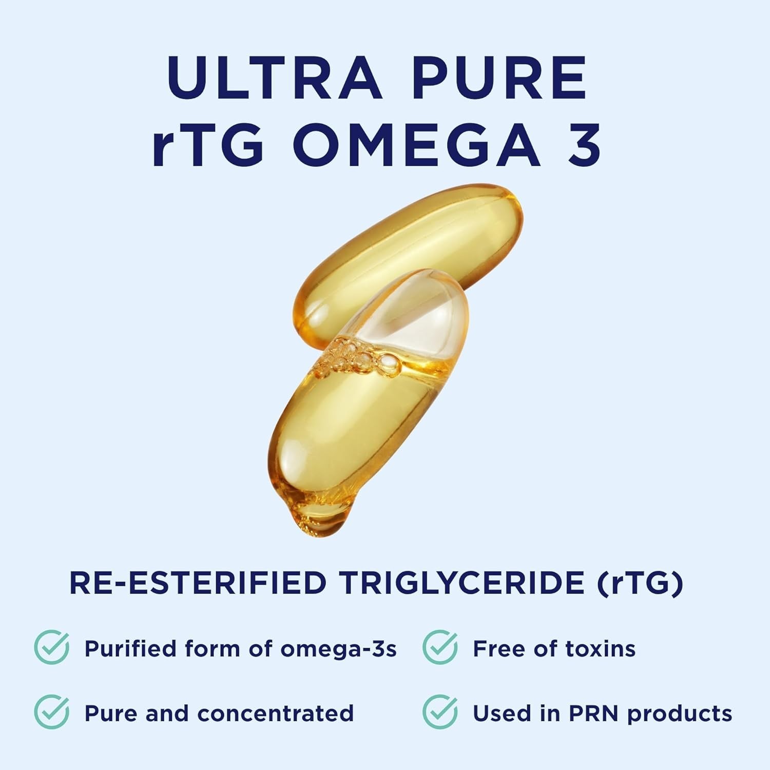 PRN De3 Omega Benefits 120 Softgels Daily Care Bottle