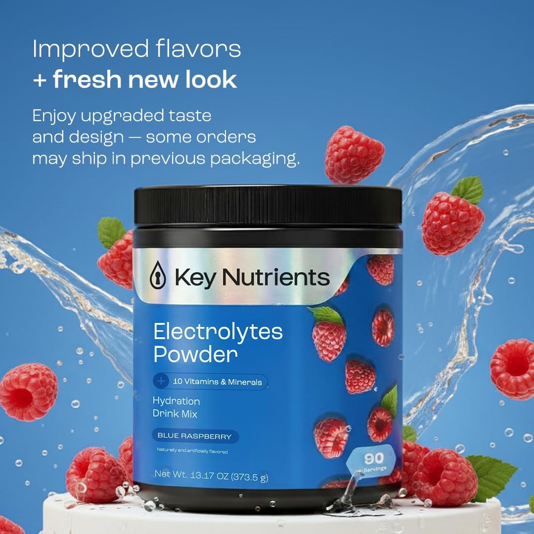 KEY NUTRIENTS Multivitamin Electrolytes Powder No Sugar – Sweet Blue Raspberry