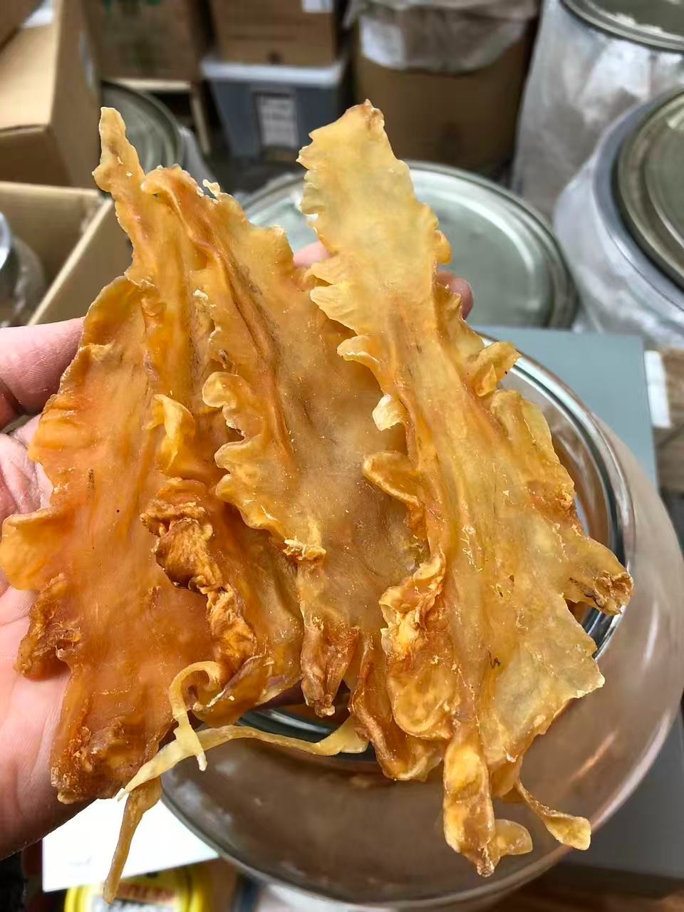 1磅装挪威鳕鱼胶 1LB/Bag Size M Dried Norwegian Cod Maw wild caught fish maw-U.S Seller