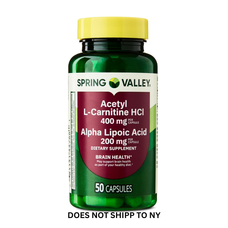 Spring Valley Acetyl L-Carnitine HCl 400 mg + Alpha Lipoic Acid 200 mg Capsules