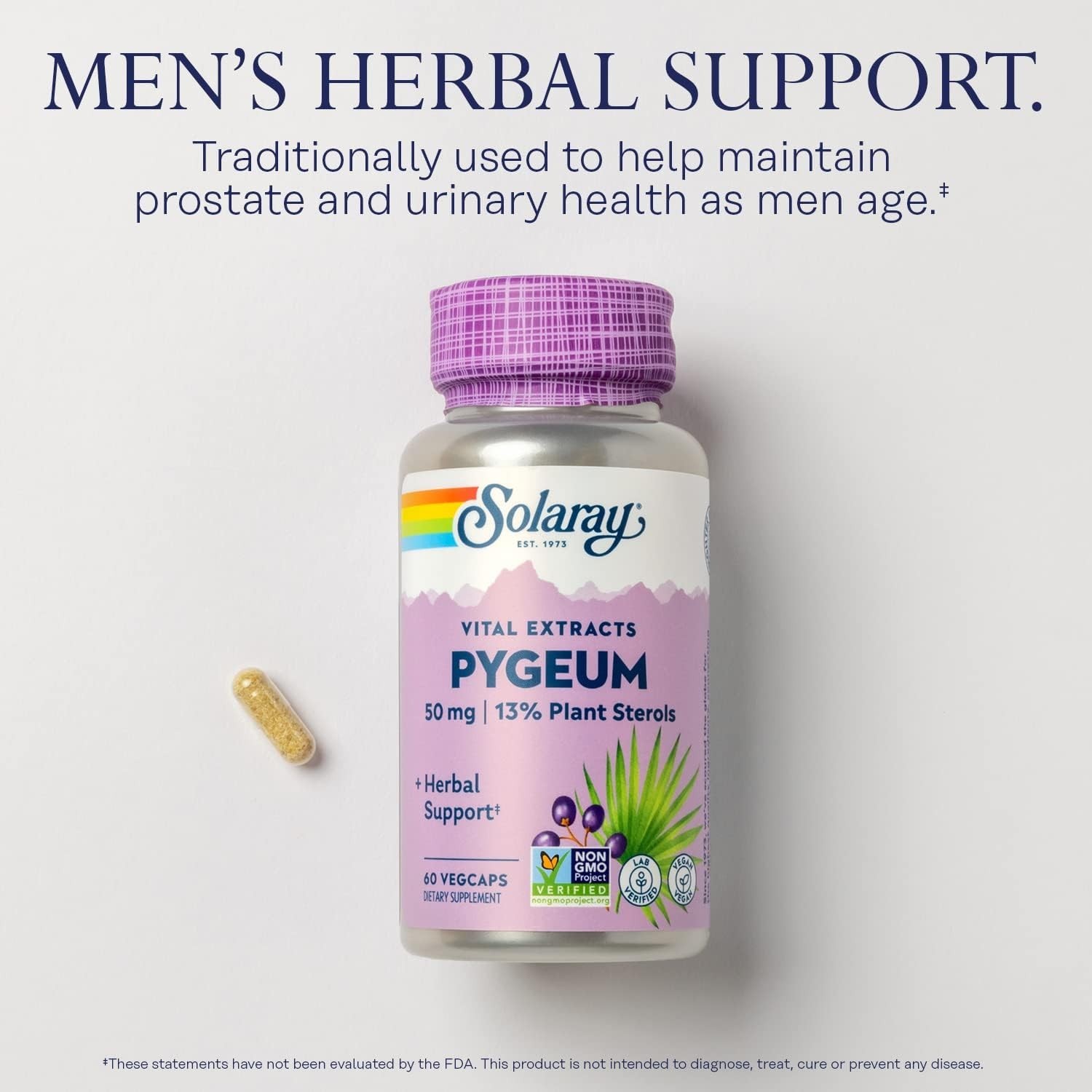Pygeum Bark Extract 50mg – Prostate Support with 6.5mg Plant Sterols