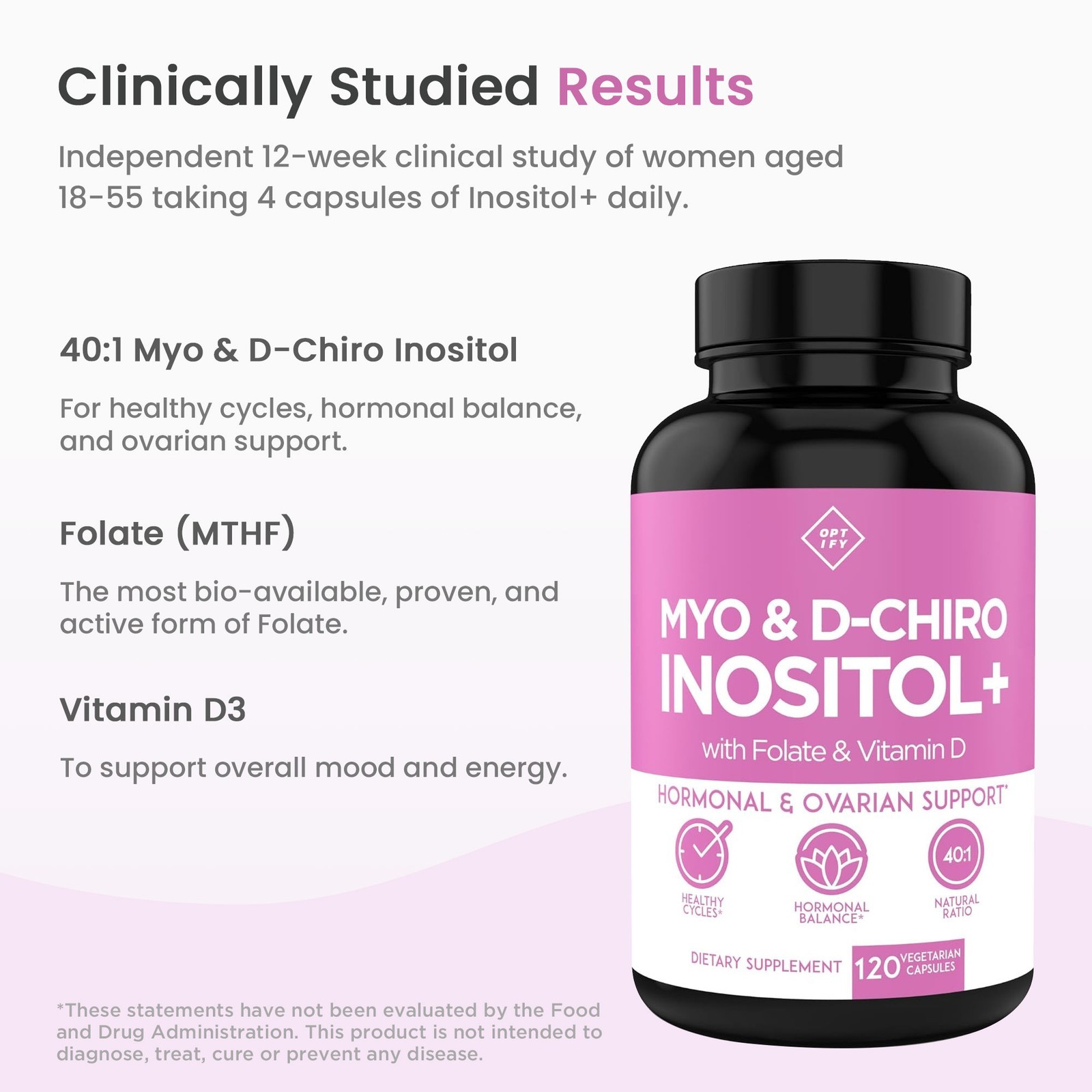 Optify D-Chiro & D3, Inositol – Vitamins Myo Folate – Hormone