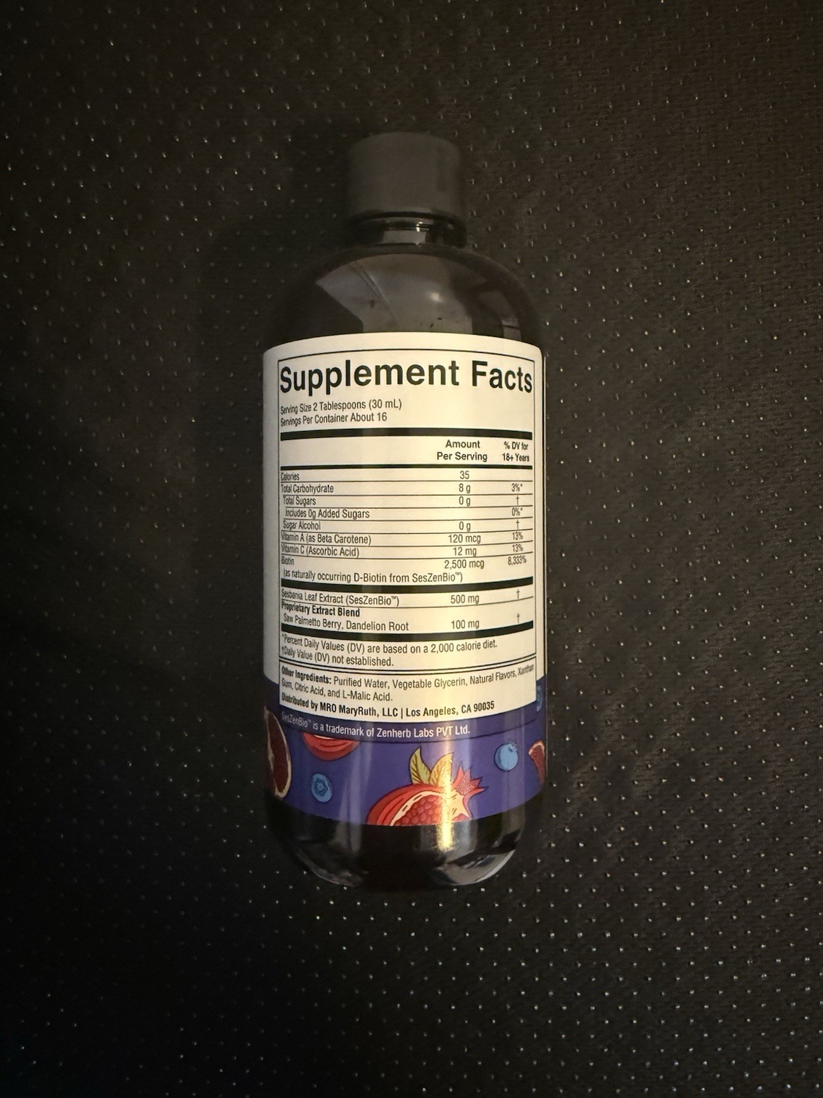 MARYRUTH’S Daily Liquid Hair Formula | With 500 mg SesZenBio™ + 2,500 mcg Biotin