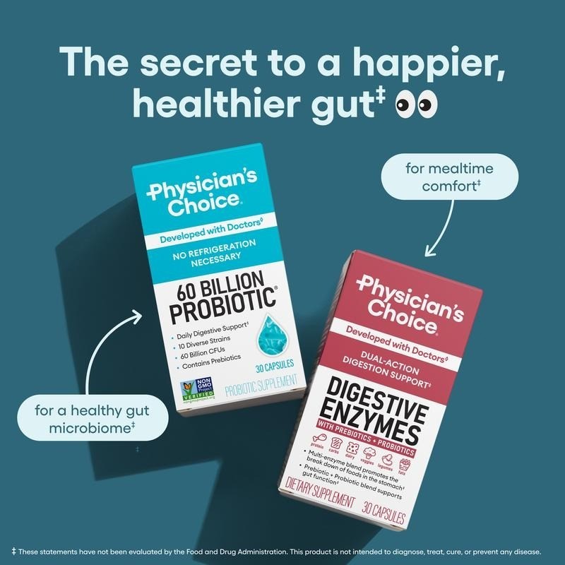 Physician’s Choice Hack Tummy your Bundle: Digestive Enzymes & 60 Billion Probio
