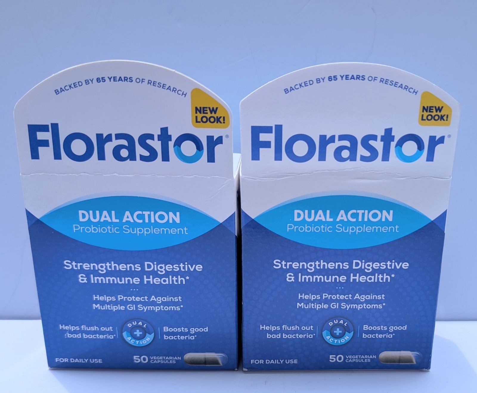 Lot Of 2 Florastor Dual Action Probiotic Digestive & Immune 50 Caps Exp09/2027