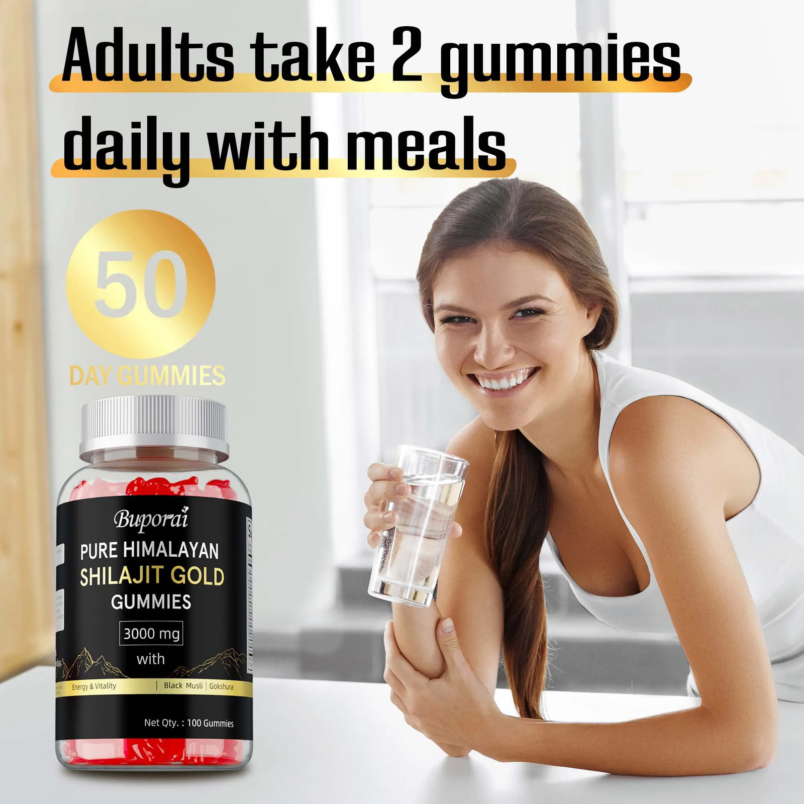 Pure Himalayan Shilajit Gold 100pcs – Energy Boost Help with Muscle Recovery