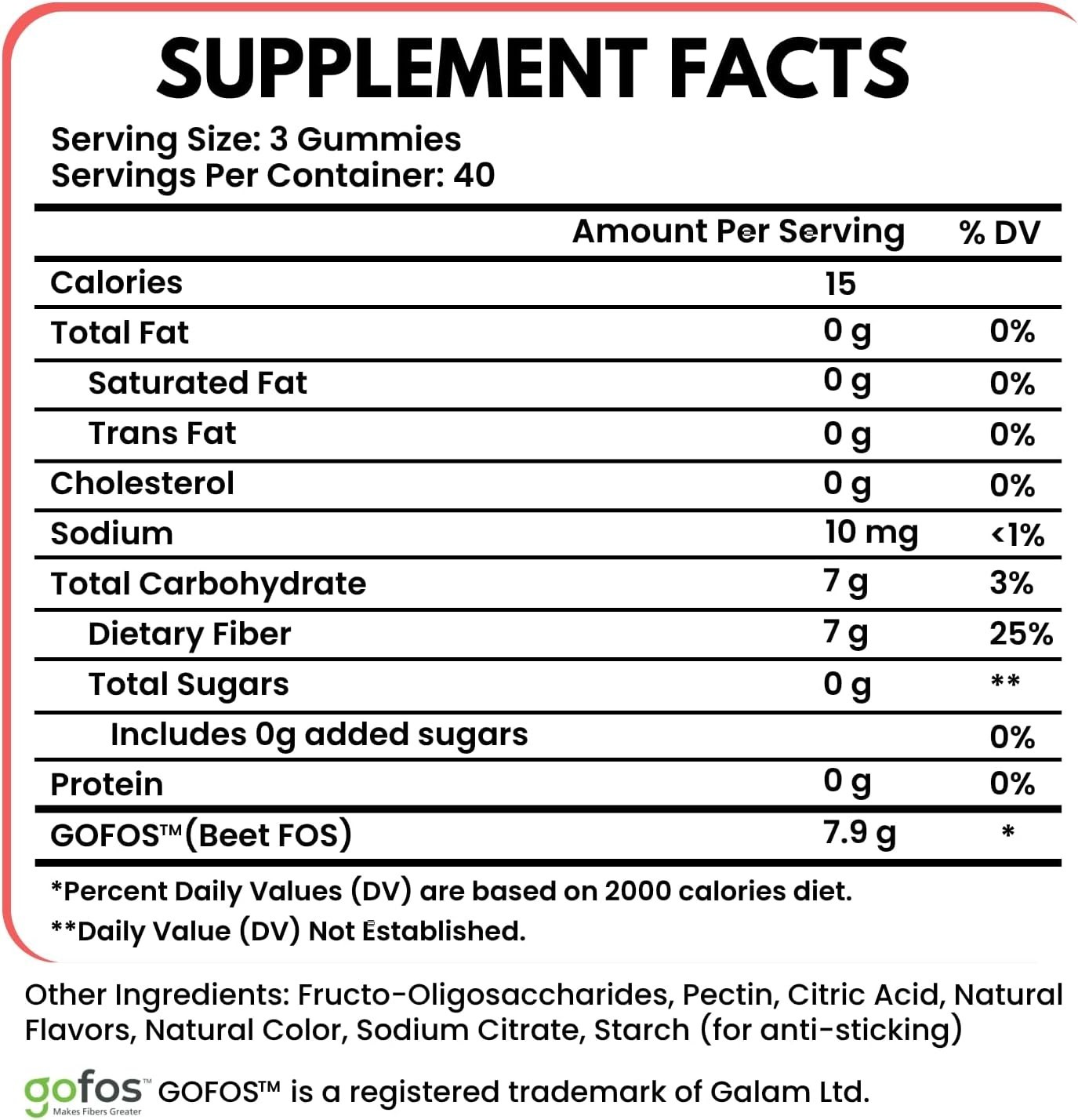 VITBOOST Prebiotic Fiber Gummies 7g – 120 Count