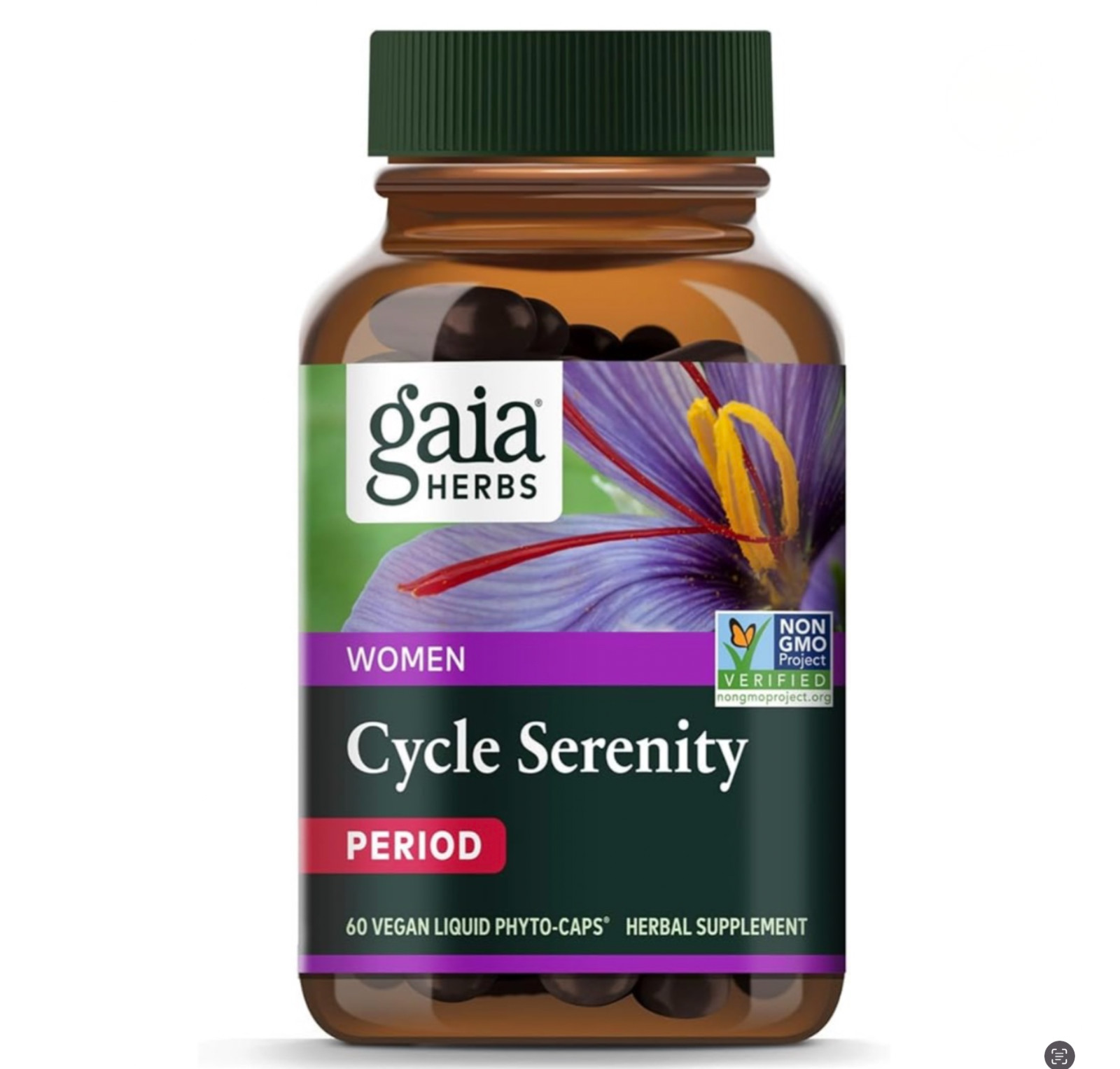 Gaia Herbs Women Cycle Support Period 60 Vegan Liquid Caps Non-Gmo Exp: 07/26