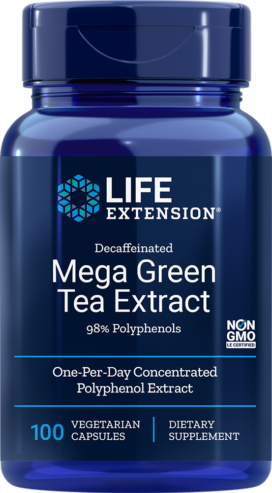 Life Extension Decaffeinated Mega Green Tea Extract 100 Veg Caps