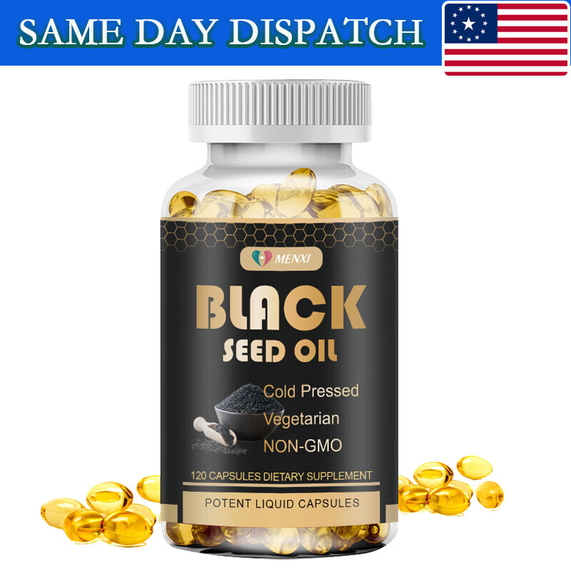 Black Seed Oil Capsules 1000mg 120PCS Softgels – Cold Pressed Natural Brand New