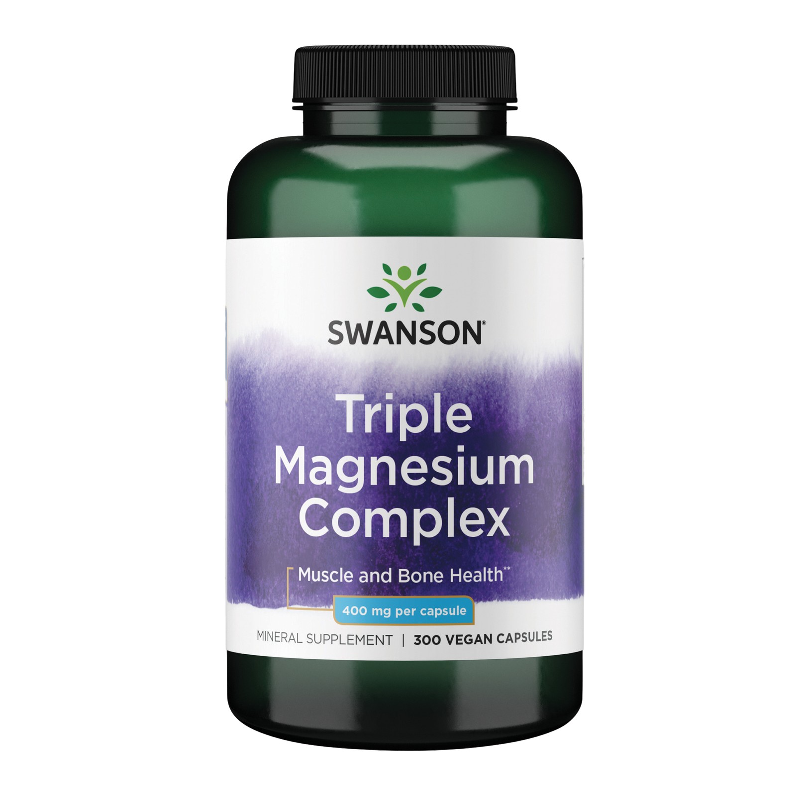 Swanson Triple Magnesium Complex 400mg Bone, Muscle & Heart Health 300 Caps