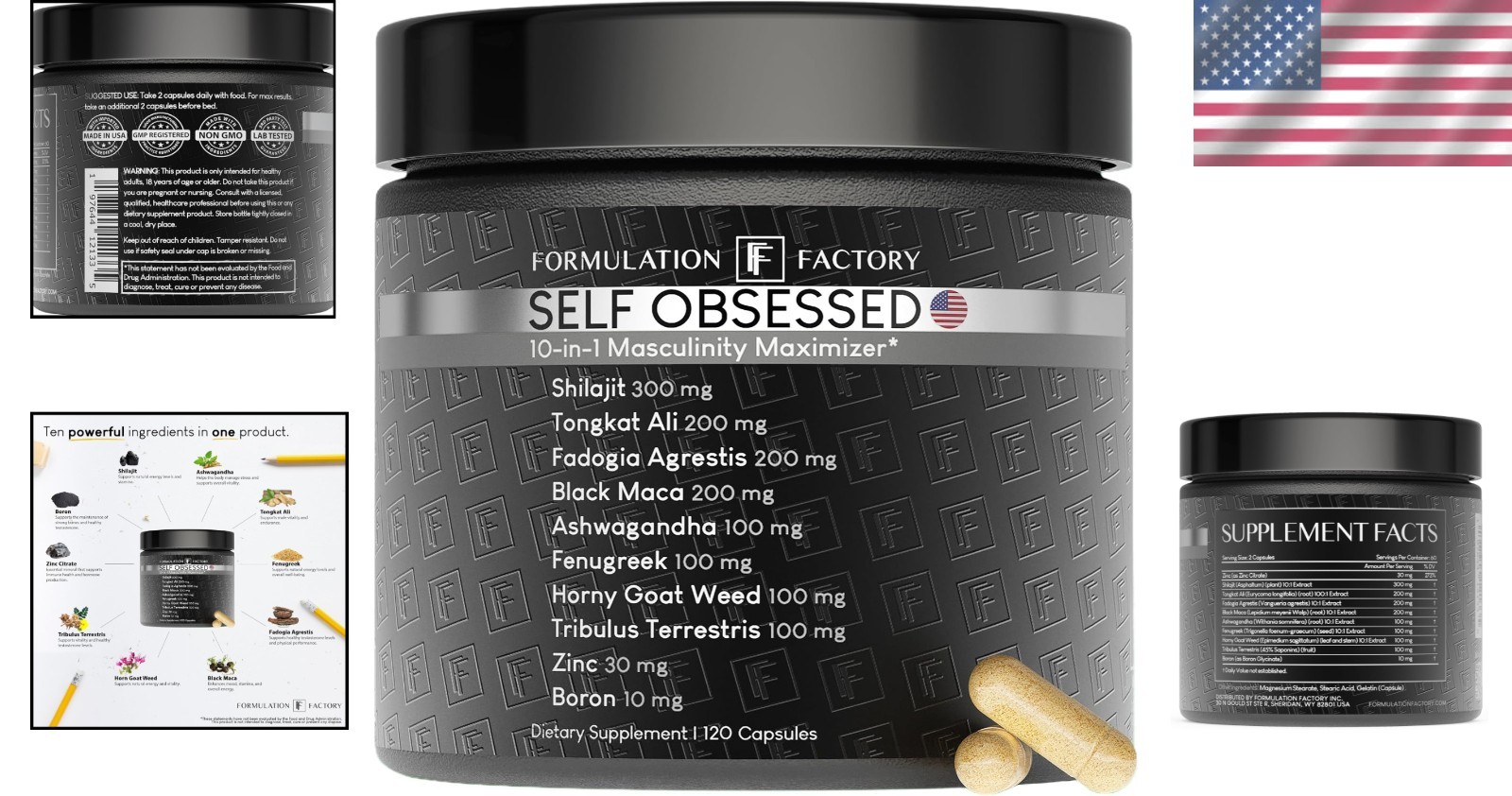 Self Obsessed Men’s Supplement – 120 Capsules for Strength, Recovery & Drive