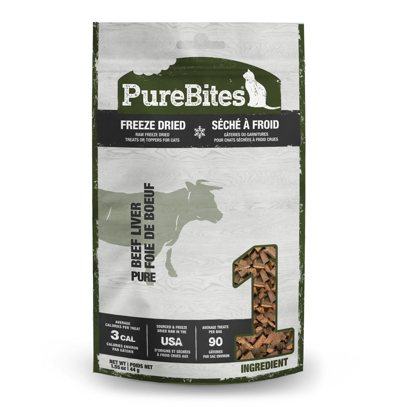 PureBites Beef Liver for Cats, 1.55oz / 44g – Value Size