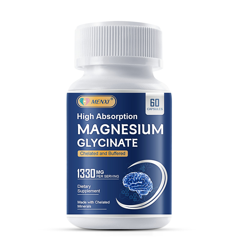 Magnesium Glycinate 1330mg Hard Capsules – Stress Relief & Better Sleep 60PCS