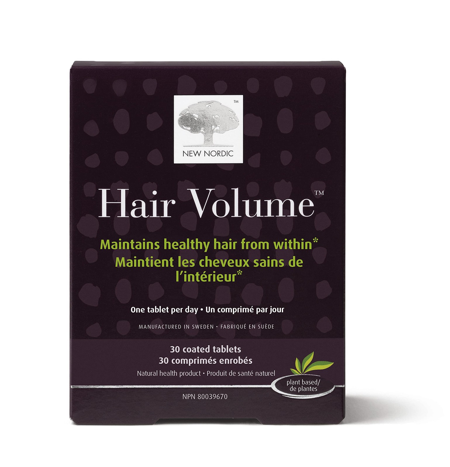 NEW NORDIC Hair Volume Daily Biotin Support 30 Count (Pack of 1), Purple
