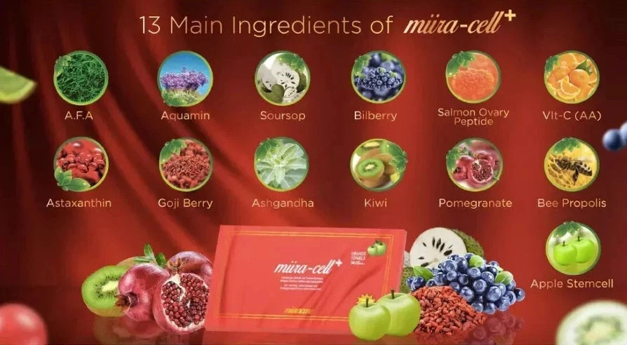 Miira-cell+ Revoobit Stem Cell Anti Aging Supplement 24 Sachet