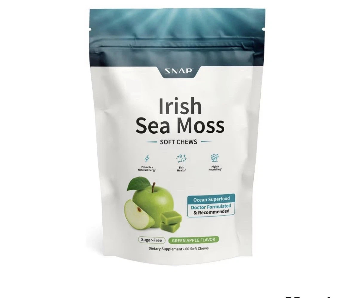 Irish Sea Moss Soft Chews,Sugar Free Energy Vegan Gluten Free Non GMO