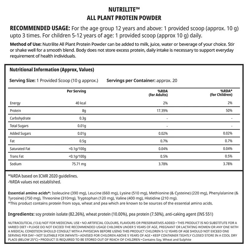 Amway Nutrilite All Plant Protein Powder Boost Energy – 1 kg free shipping