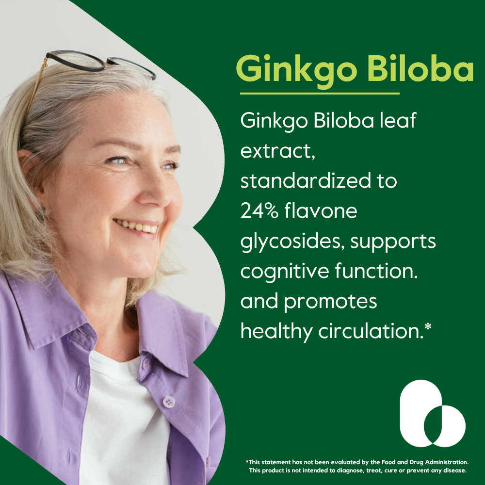Ginkgo Biloba 120mg (240 Capsules) – Standardized Extract – No Stearates