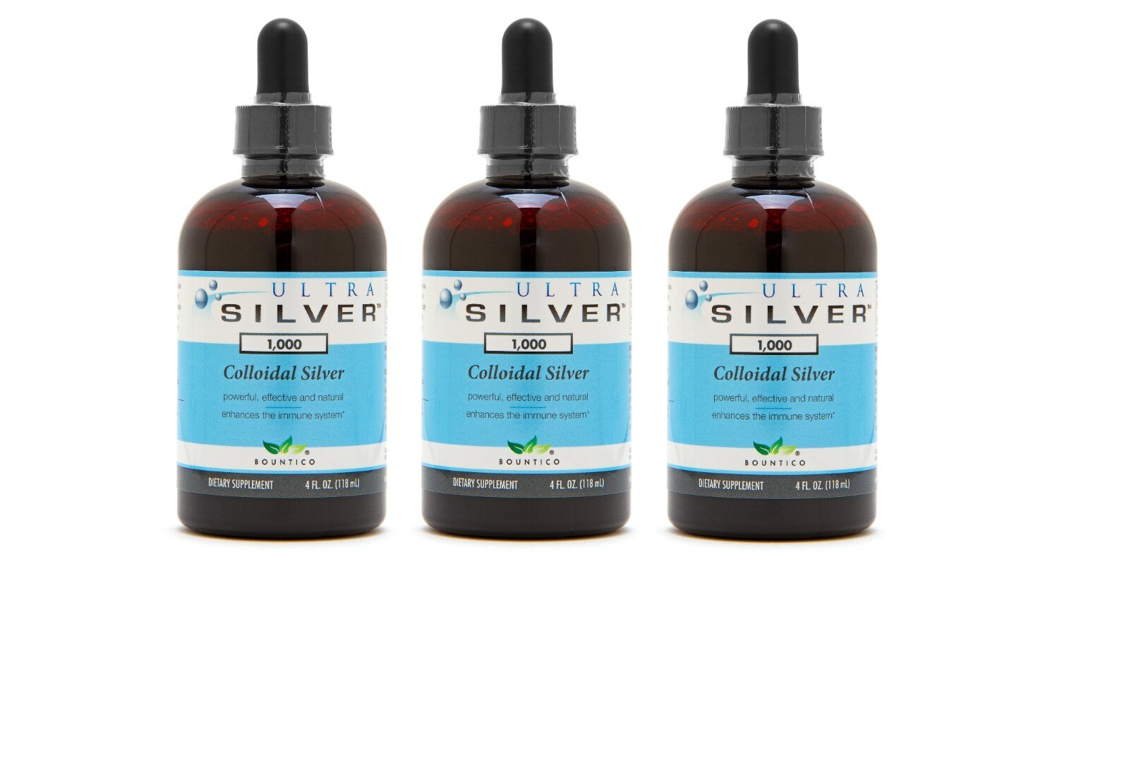 3-Pack!!! COLLOIDAL SILVER 1000 PPM 4 OZ.- IMMUNE SUPPORT (FREE SHIPPING!!!)