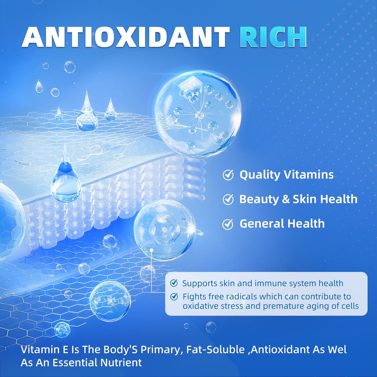 3xVitamin E 1000 IU 120 Softgels, Supports Antioxidant Health & Immune