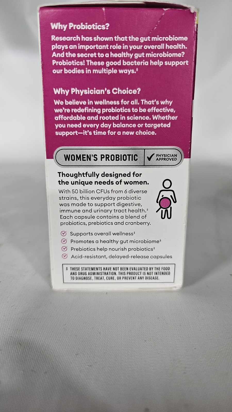 Physician’s Choice Women’s Probiotic Supplement, 60 Caps. Exp:10/9/2026