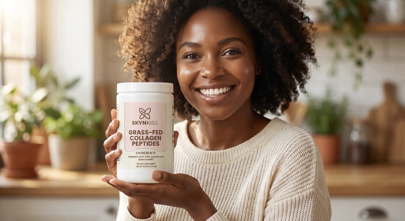 SKYNKISS Grass-Fed Collagen Peptides Powder – Chocolate Flavor