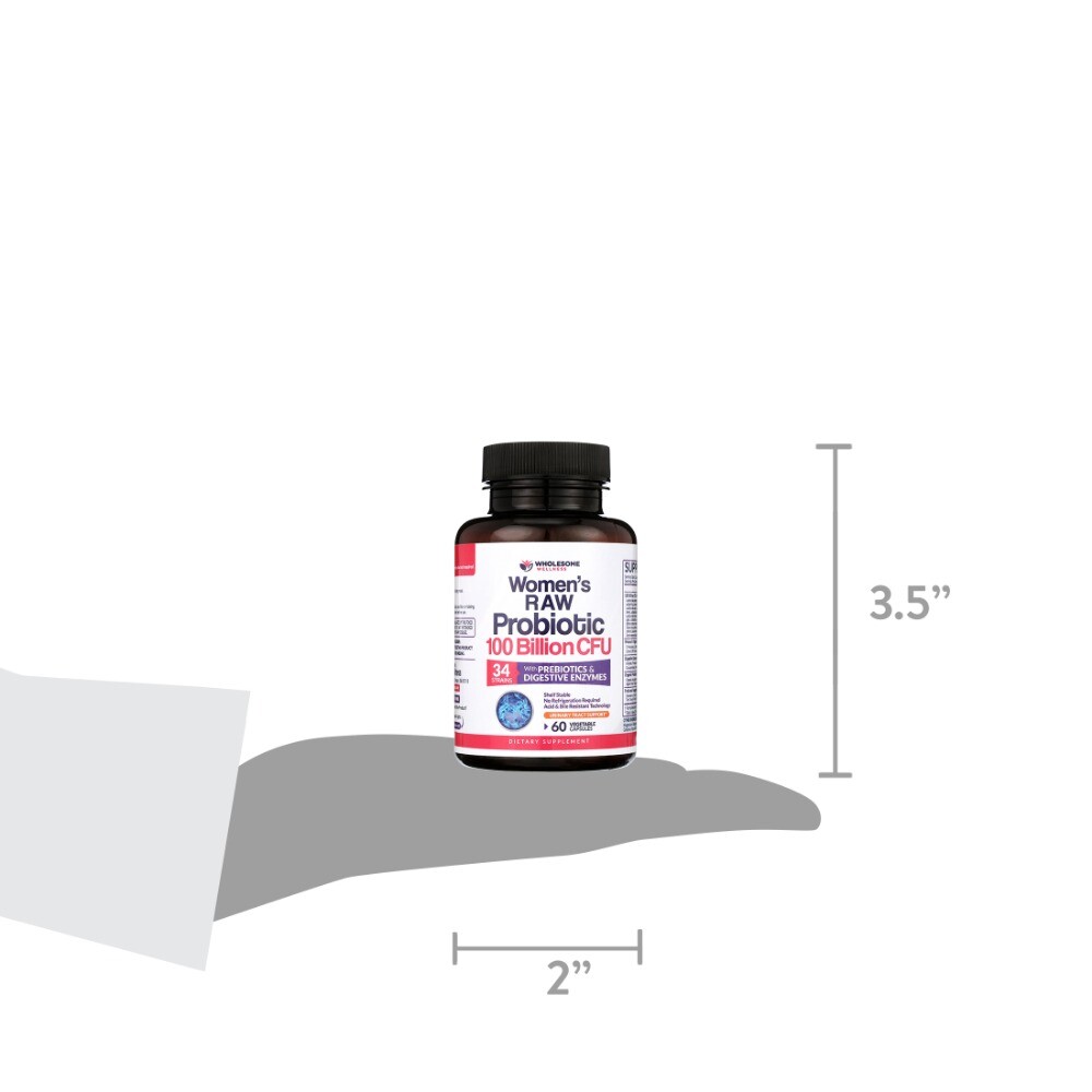 Wholesome Wellness Women’s Raw Digestive Enzymes Probiotic 100 Billion CFU Caps