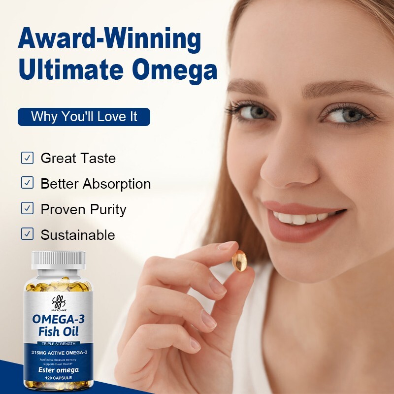Omega 3 Fish Oil Capsules 3x Strength 2160mg EPA & DHA, Highest Potency 120PCS