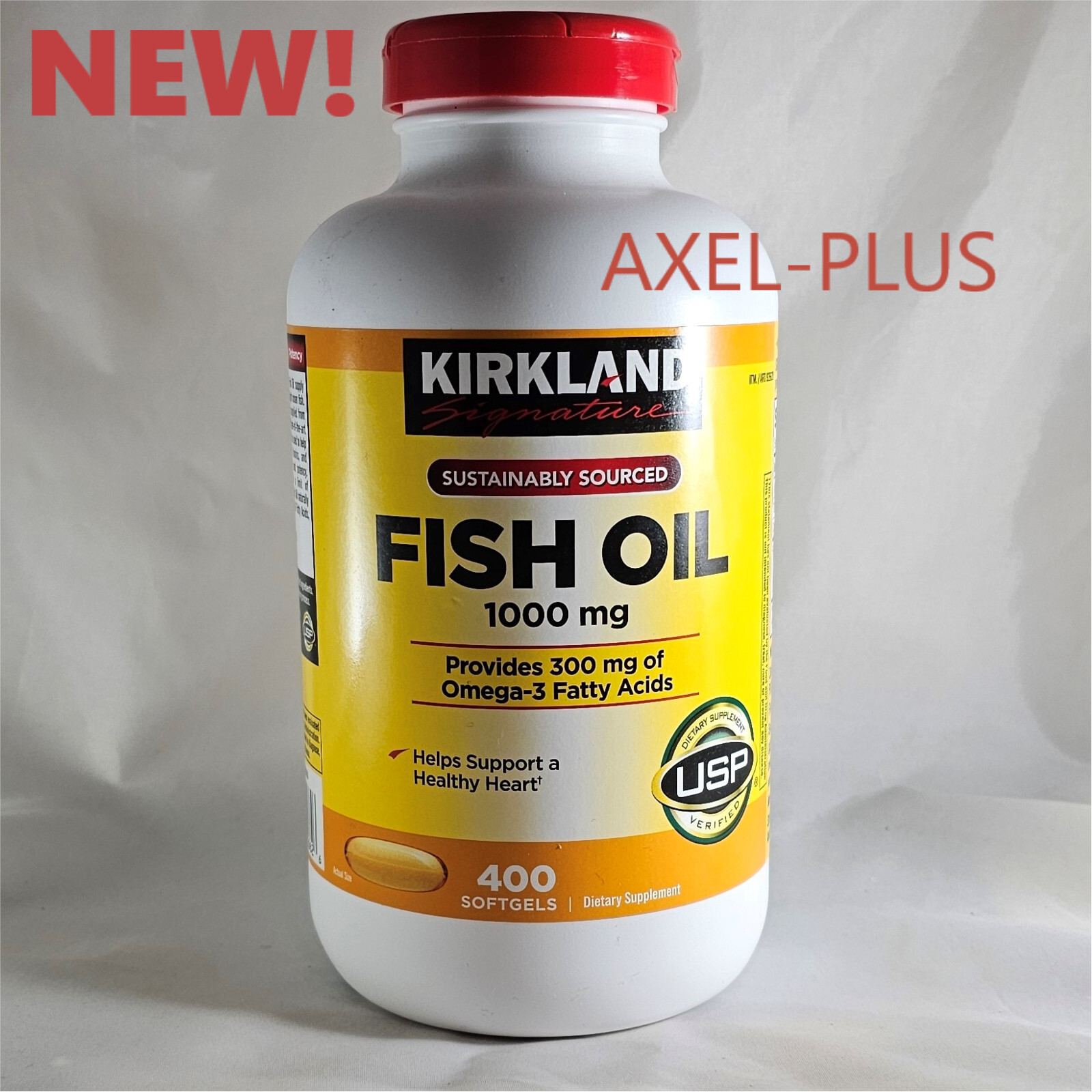 Kirkland Signature Fish Oil 1000 mg., 400 Softgels EXP 04/2027