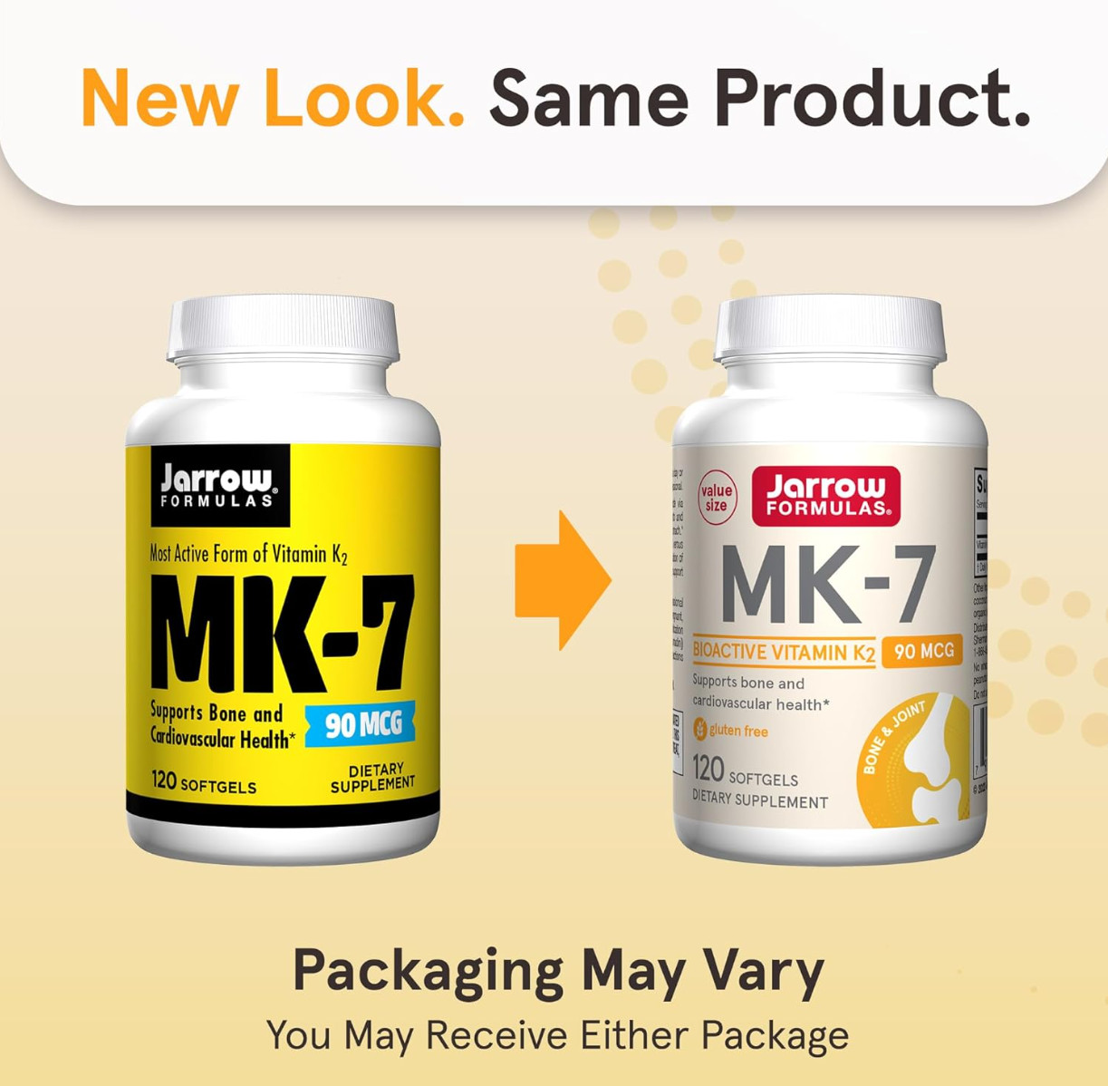Jarrow Formulas Mk7 Promotes Bone Health Soft Gels Capsules, 90mg – 120 Count
